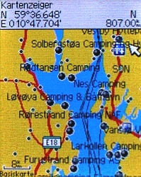 Garmin GPS Karte mit Campingplätzen