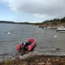 Kjønnøya Camping - Blick aufs Wasser