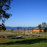 Gossen Feriesenter - playground with fjord-view