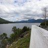 Skogly Camping Hustadvika - Blick vom Platz auf das Wasser 