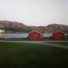 Oksvoll Camping - Blick auf die Hütten und Strand