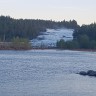 Storforsen Camping - Blick auf den Wasserfall 