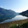 Dalsøren Camping - Blick von den Hütten auf den Fjord 