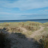 Bjärby badplats - Weg zum Strand/Ausblick vom Zelt