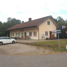 Bolmens Camping - Het entreegebouw is een voormalig station