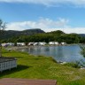 Osen Fjordcamping - view from the campground towards the sea