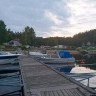 Nössemarks Camping - Blick von Mini-Marina auf Café mit Whg, und Wohnmobil Bereich