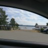 Sveastranda Camping - View from car at reception area. 