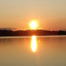 Marjoniemi Camping - Blick vom Zelt am Abend