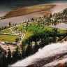 Reiårsfossen Camp - Aussicht von der Spitze des Wasserfalls Reiårsfossen