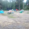 Øya Økocamp - Tents and trampoline next to the pavilion
