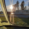 Odin Camping AS - Blick aus dem Zelt heraus zum Wasser