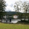 Telemark Kanalcamping AS - The canalboats on the Telemarkskanal, view from the beach on the camping