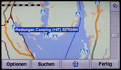 TomTom GPS kart med campingplasser