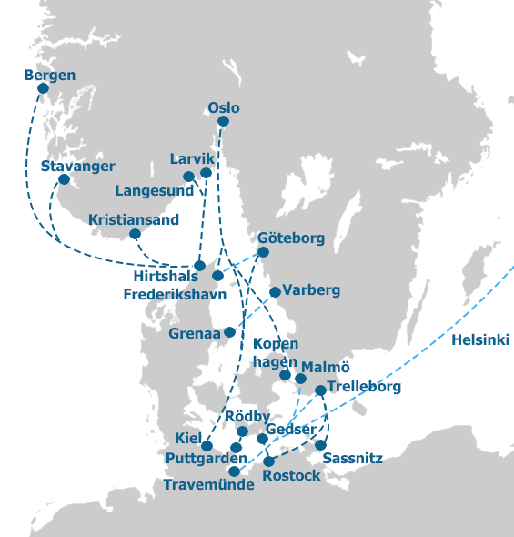 Fährverbindungen nach Norwegen